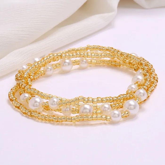 Jewelvers Rings Slimming Elastic Waist Band Gold Color Waist Beads Pearl African Waist Beads Jewelvers Rings Slimming Elastic Waist Band Gold Color Waist Beads Pearl African Waist Beads