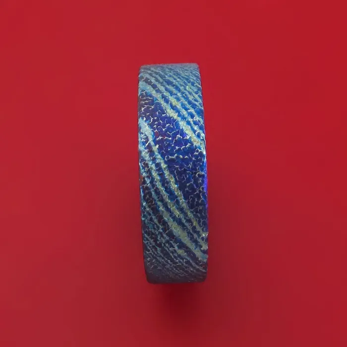 KuroTi Twisted Titanium HeatTreated Ring Custom Made Band Lashbrook Rings KuroTi Twisted Titanium HeatTreated Ring Custom Made Band Lashbrook Rings