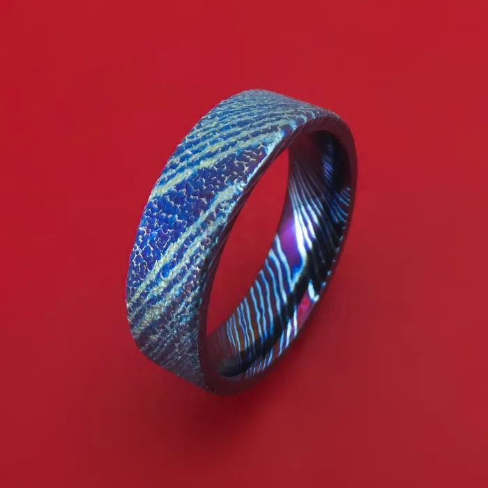 KuroTi Twisted Titanium HeatTreated Ring Custom Made Band Lashbrook Rings KuroTi Twisted Titanium HeatTreated Ring Custom Made Band Lashbrook Rings