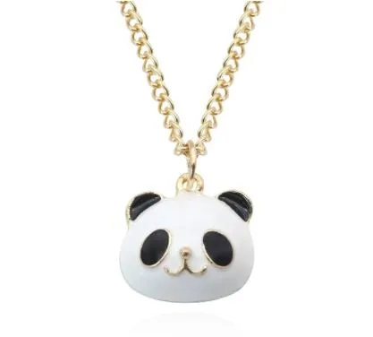 L432 Gold Panda Bear Necklace FREE EARRINGS polly Earrings