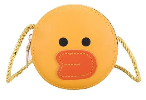 L454 Cute Yellow Duck Face Leather Coin Purse POLLY Earrings