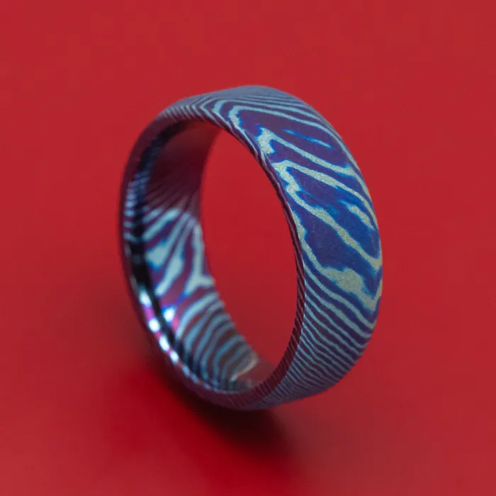 Lashbrook Rings KuroTi Twisted Titanium HeatTreated Ring Custom Made Band