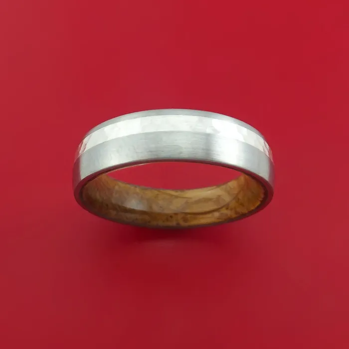 Lashbrook Rings Titanium Ring with Palladium Silver Inlay and Interior Hardwood Sleeve Custom Made Band