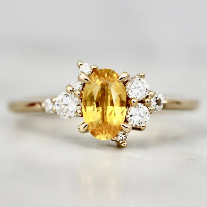 Limoncello Yellow Oval Cut Sapphire Ring Justine Quintal Jewellery Rings