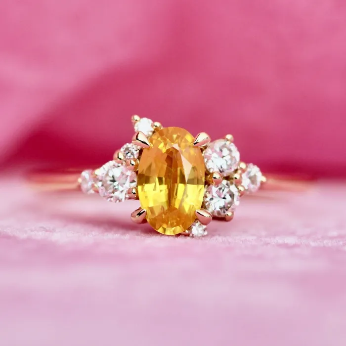 Limoncello Yellow Oval Cut Sapphire Ring Justine Quintal Jewellery Rings