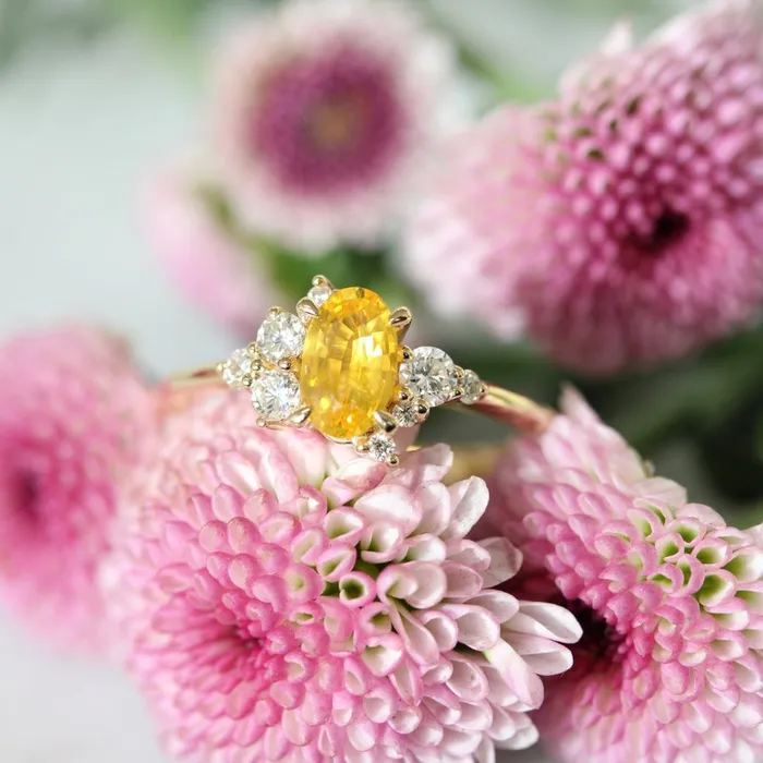 Limoncello Yellow Oval Cut Sapphire Ring Justine Quintal Jewellery Rings