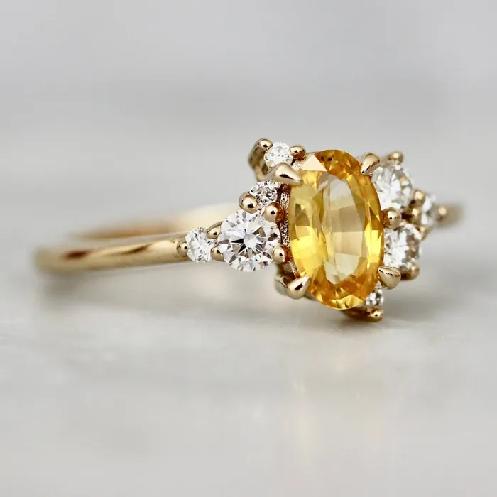 Limoncello Yellow Oval Cut Sapphire Ring Justine Quintal Jewellery Rings
