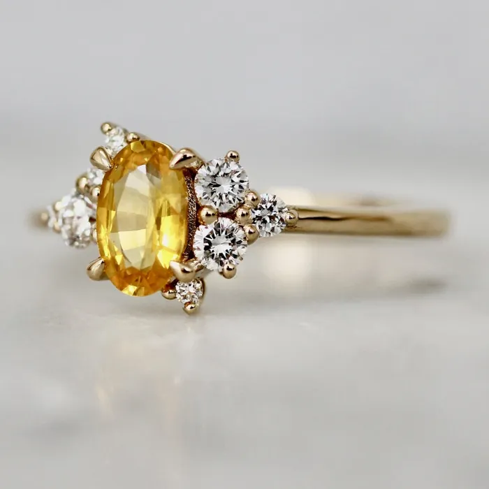 Limoncello Yellow Oval Cut Sapphire Ring Justine Quintal Jewellery Rings