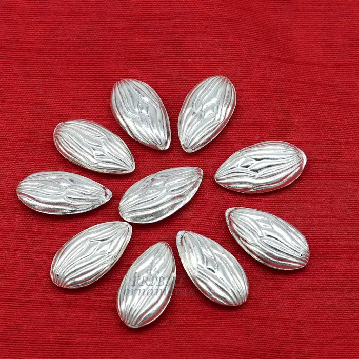 lot 5 pieces Sterling silver handmade puja article pure silver dry fruit silver almond pujagift for idols God best puja temple art su944 TribalOrnaments Necklaces lot 5 pieces Sterling silver handmade puja article pure silver dry fruit silver almond pujagift for idols God best puja temple art su944 TribalOrnaments Necklaces