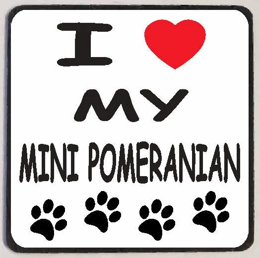 M137 I Love My Mini Pomeranian Iris Fashion Jewelry Earrings