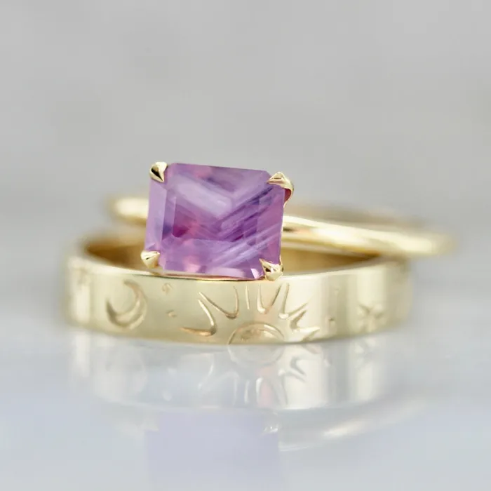 Made By Gem Breakfast Rings Stargazer Engraved Celestial Gold Band
