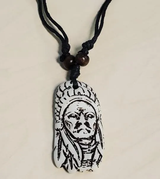 N13 White Native American Leather Cord Necklace POLLY Necklaces
