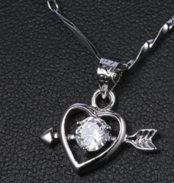 N1542 Silver Dainty Heart Arrow Rhinestone Necklace with FREE Earrings POLLY Necklaces N1542 Silver Dainty Heart Arrow Rhinestone Necklace with FREE Earrings POLLY Necklaces