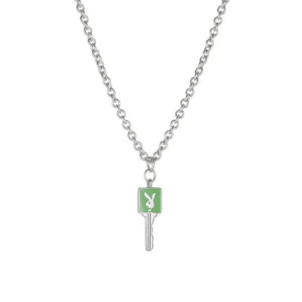 N1991 Silver Dainty Lime Green Bunny Rabbit Key Necklace with FREE Earrings 01 Necklaces N1991 Silver Dainty Lime Green Bunny Rabbit Key Necklace with FREE Earrings 01 Necklaces