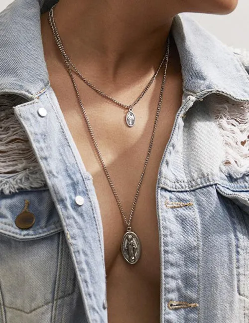 N321 Silver Our Lady of Grace Religious Necklace with FREE Earrings 02 Necklaces N321 Silver Our Lady of Grace Religious Necklace with FREE Earrings 02 Necklaces
