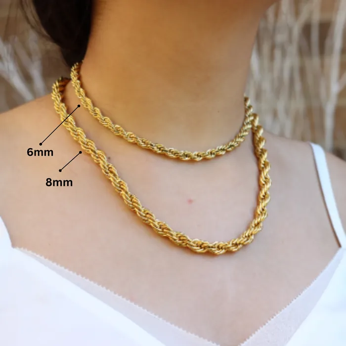 Necklaces 18K GoldFilled Rope Chain Necklace Gold Twisted Rope Chain for Men and Women Jewelvers Necklaces 18K GoldFilled Rope Chain Necklace Gold Twisted Rope Chain for Men and Women Jewelvers