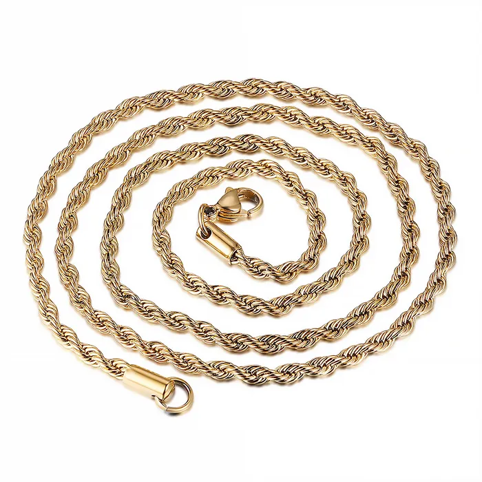 Necklaces 18K GoldFilled Rope Chain Necklace Gold Twisted Rope Chain for Men and Women Jewelvers Necklaces 18K GoldFilled Rope Chain Necklace Gold Twisted Rope Chain for Men and Women Jewelvers
