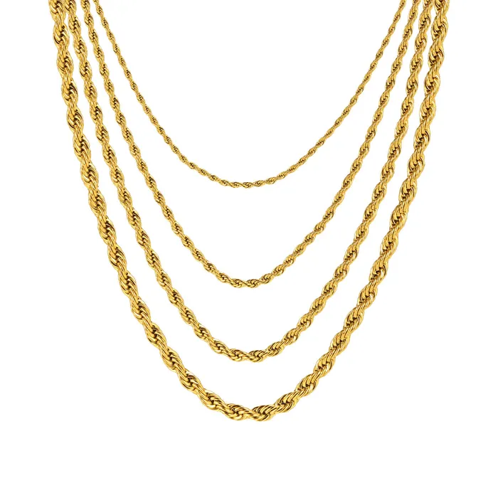 Necklaces 18K GoldFilled Rope Chain Necklace Gold Twisted Rope Chain for Men and Women Jewelvers Necklaces 18K GoldFilled Rope Chain Necklace Gold Twisted Rope Chain for Men and Women Jewelvers