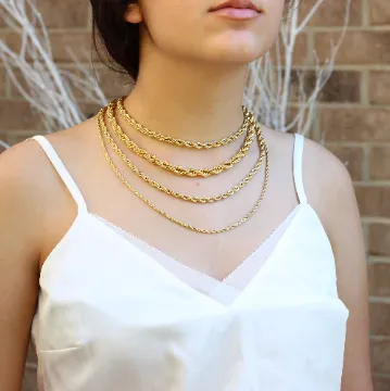 Necklaces 18K GoldFilled Rope Chain Necklace Gold Twisted Rope Chain for Men and Women Jewelvers Necklaces 18K GoldFilled Rope Chain Necklace Gold Twisted Rope Chain for Men and Women Jewelvers