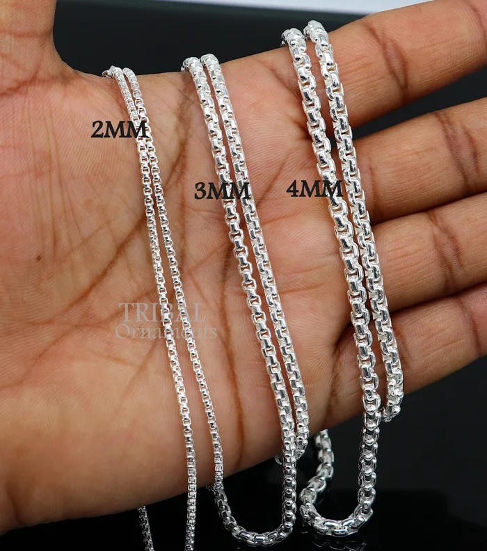 Necklaces 234mm 925 sterling silver handmade amazing delicate solid Rolo high quality chains necklace best gifting unisex necklace chain ch225 TRIBAL ORNAMENTS