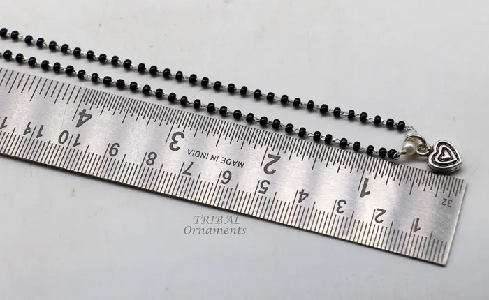 Necklaces 925 sterling silver black beads chain necklace vintage Style pendant traditional style brides Delicate necklace for girls set503 TRIBAL ORNAMENTS