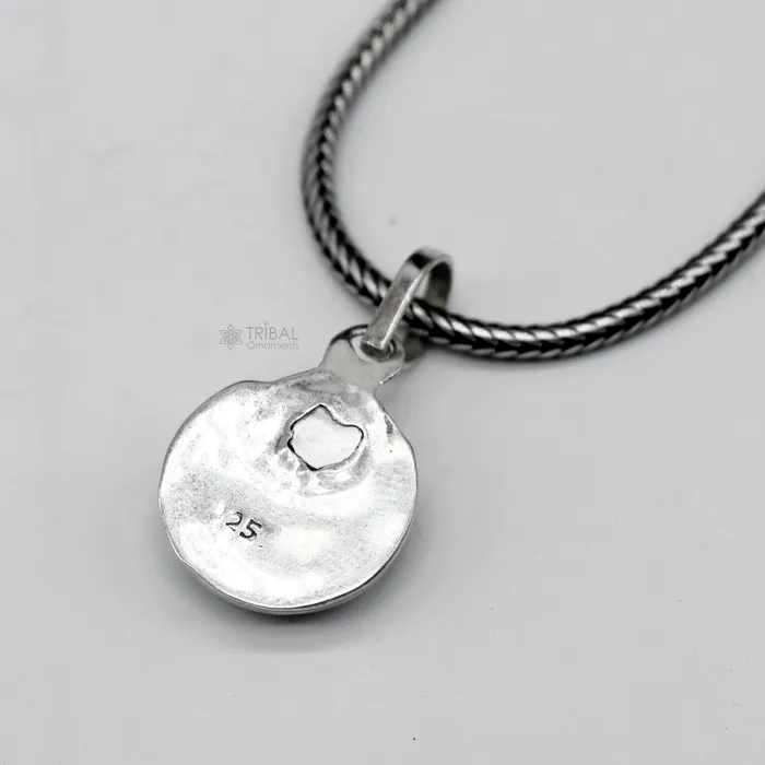 Necklaces 925 sterling silver handmade half moon pendant with natural pearl awesome unisex pearl moon pendant best gifting jewelry from india nsp784 TRIBAL ORNAMENTS
