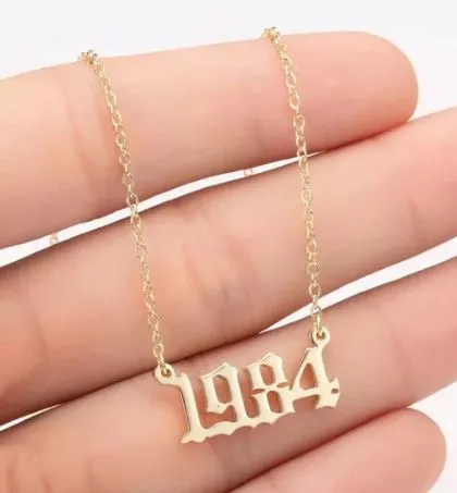 Necklaces alice AZ1230 Gold Year 1984 Necklace with FREE EARRINGS
