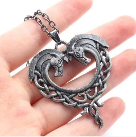 Necklaces alice AZ860 Silver Celtic Horse Necklace with FREE EARRINGS