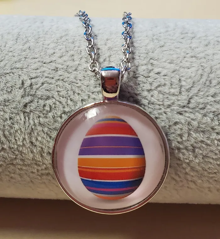 Necklaces alice N366 Silver Easter Egg Necklace with FREE Earrings