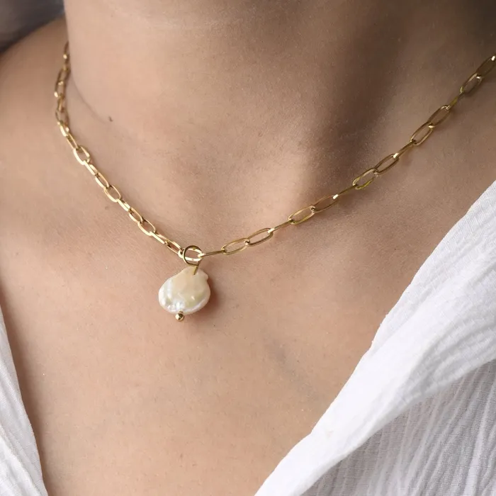 Necklaces Jewelvers 14K GoldFilled Pearl Pendant Necklace