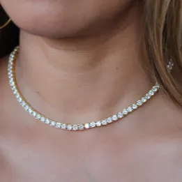 Necklaces Jewelvers 18K GoldFilled Diamond Tennis Chain Necklace Necklaces Jewelvers 18K GoldFilled Diamond Tennis Chain Necklace