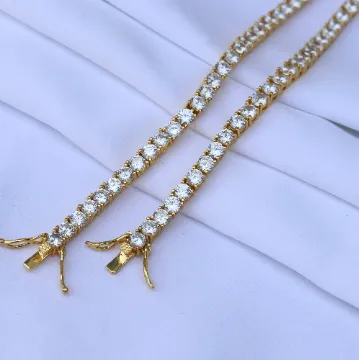 Necklaces Jewelvers 18K GoldFilled Diamond Tennis Chain Necklace Necklaces Jewelvers 18K GoldFilled Diamond Tennis Chain Necklace
