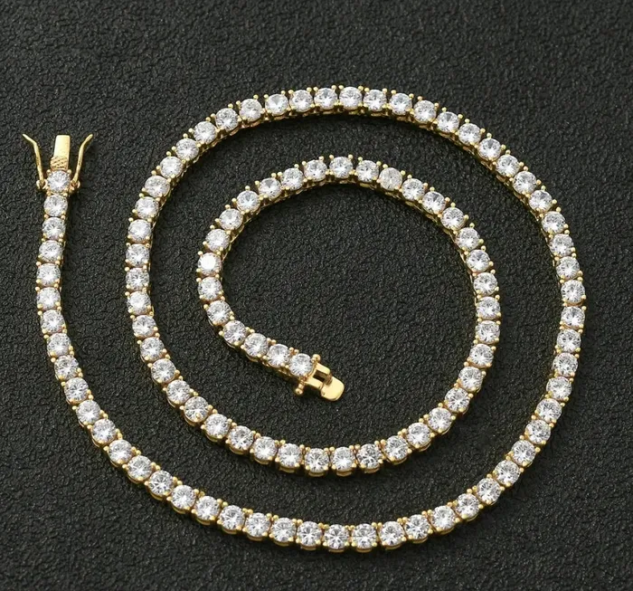 Necklaces Jewelvers 18K GoldFilled Diamond Tennis Chain Necklace Necklaces Jewelvers 18K GoldFilled Diamond Tennis Chain Necklace