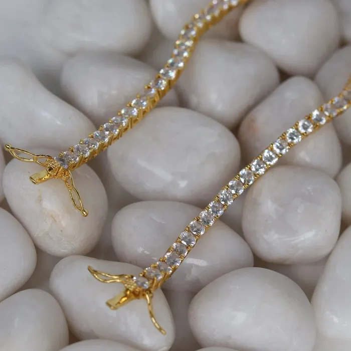Necklaces Jewelvers 18K GoldFilled Diamond Tennis Chain Necklace Necklaces Jewelvers 18K GoldFilled Diamond Tennis Chain Necklace