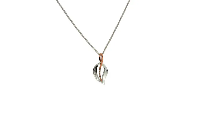 Necklaces Keith Jack Trinity Leaf White Sapphire Pendant