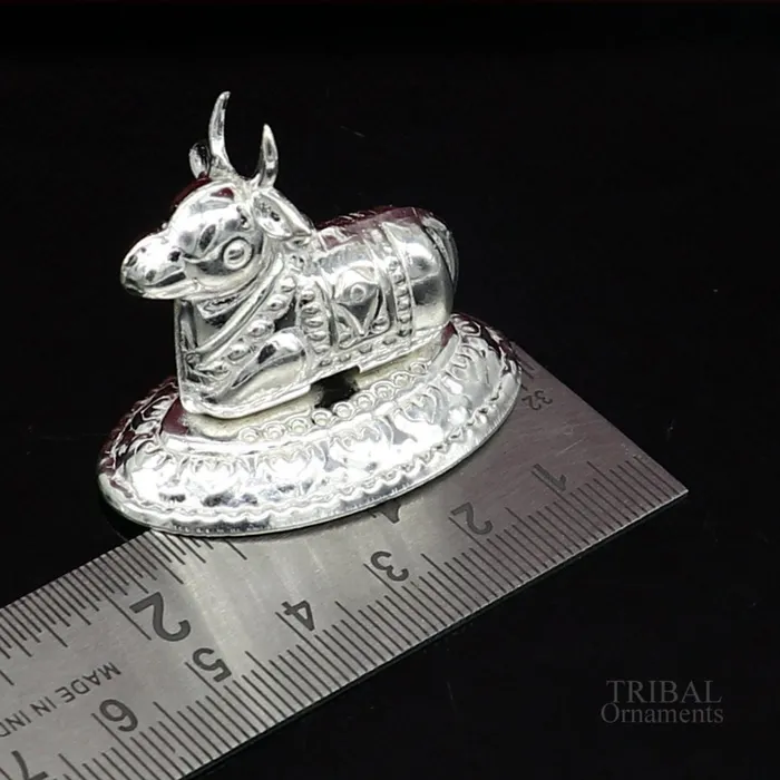 Necklaces Lord Shiva Vahan Nandi Maharaj sterling silver handmade small article for puja best gift for lord Shiva divine statue su614 TRIBAL ORNAMENTS