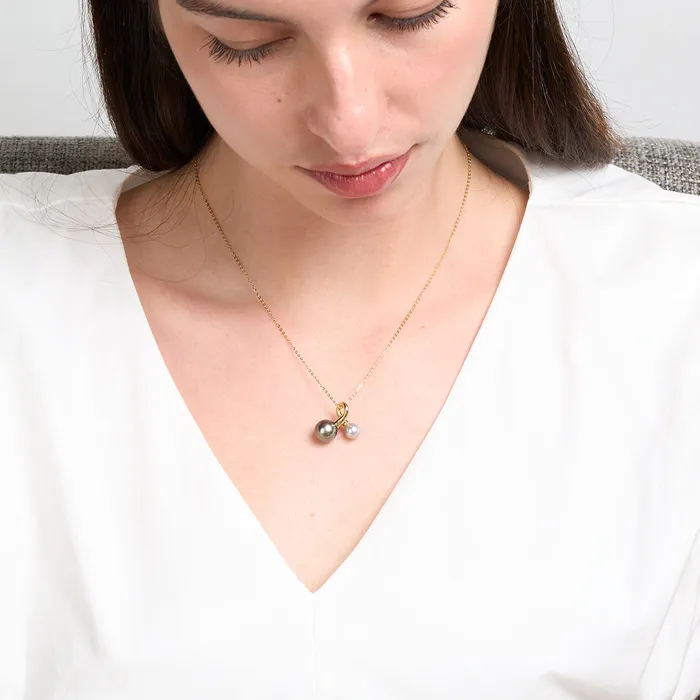 Necklaces Pearly Lustre 18K Solid Gold Tahitian Madama Pearl Necklace KN00148 HARMONY
