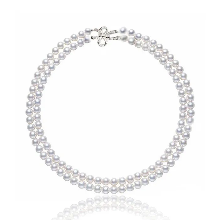 Necklaces Pearly Lustre Chocker Length 2Layer Freshwater Pearl Necklace WN00224 Necklaces Pearly Lustre Chocker Length 2Layer Freshwater Pearl Necklace WN00224