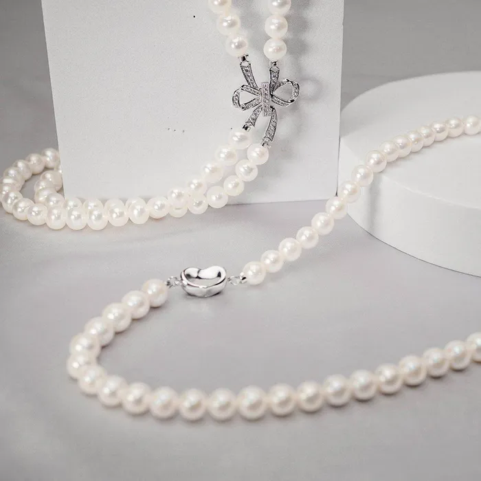 Necklaces Pearly Lustre Chocker Length 2Layer Freshwater Pearl Necklace WN00224
