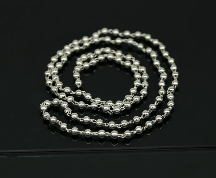 Necklaces TRIBAL ORNAMENTS 925 sterling silver handmade customized design japp mala 108 silver beads chanting chain necklace for praying mantra to god ch78 Necklaces TRIBAL ORNAMENTS 925 sterling silver handmade customized design japp mala 108 silver beads chanting chain necklace for praying mantra to god ch78