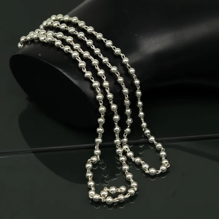 Necklaces TRIBAL ORNAMENTS 925 sterling silver handmade customized design japp mala 108 silver beads chanting chain necklace for praying mantra to god ch78
