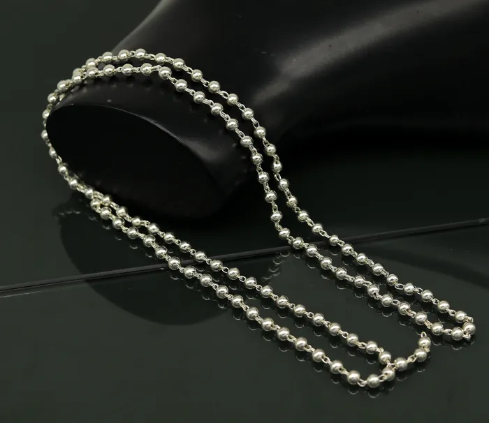 Necklaces TRIBAL ORNAMENTS 925 sterling silver handmade customized design japp mala 108 silver beads chanting chain necklace for praying mantra to god ch78