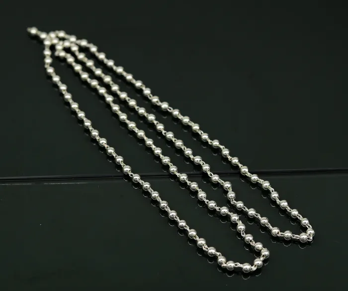 Necklaces TRIBAL ORNAMENTS 925 sterling silver handmade customized design japp mala 108 silver beads chanting chain necklace for praying mantra to god ch78