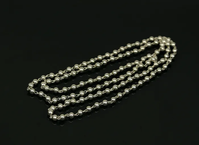 Necklaces TRIBAL ORNAMENTS 925 sterling silver handmade customized design japp mala 108 silver beads chanting chain necklace for praying mantra to god ch78