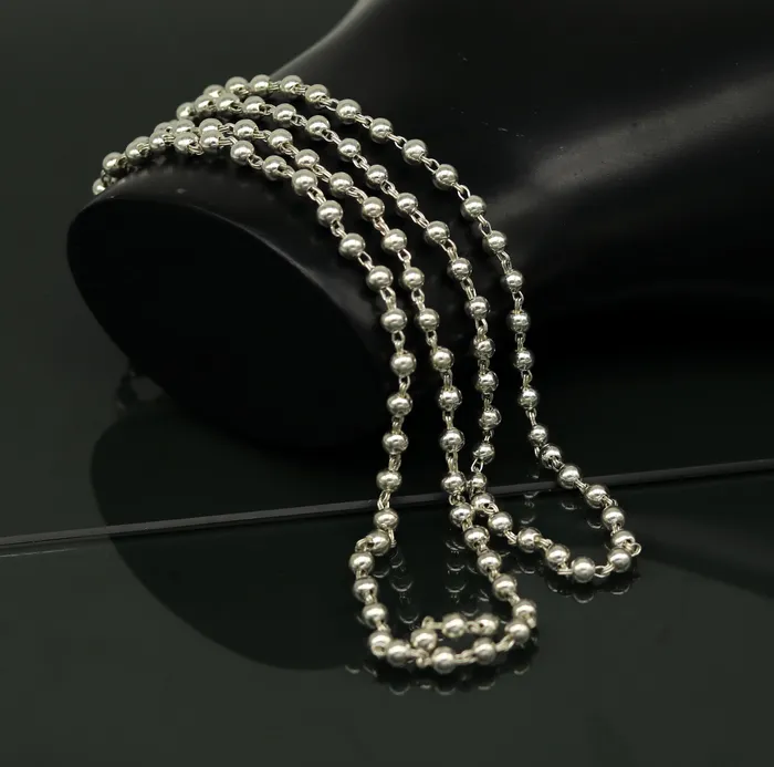 Necklaces TRIBAL ORNAMENTS 925 sterling silver handmade customized design japp mala 108 silver beads chanting chain necklace for praying mantra to god ch78