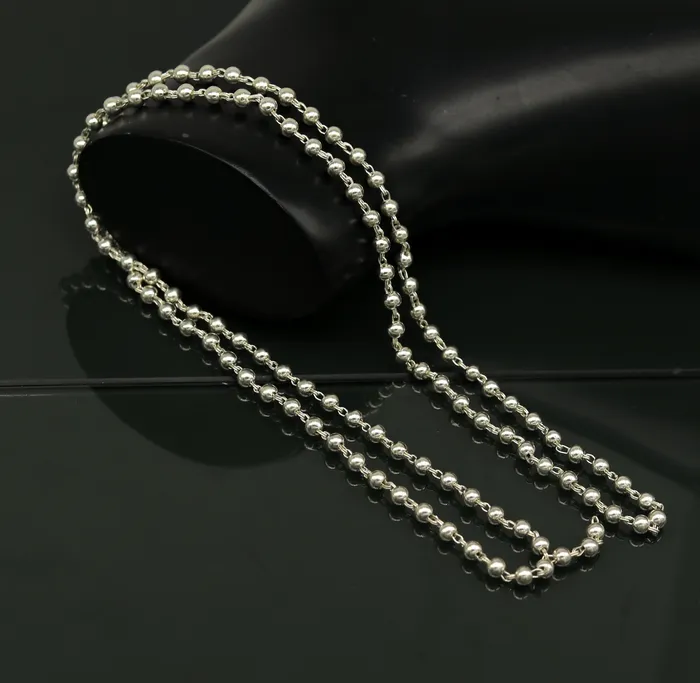 Necklaces TRIBAL ORNAMENTS 925 sterling silver handmade customized design japp mala 108 silver beads chanting chain necklace for praying mantra to god ch78