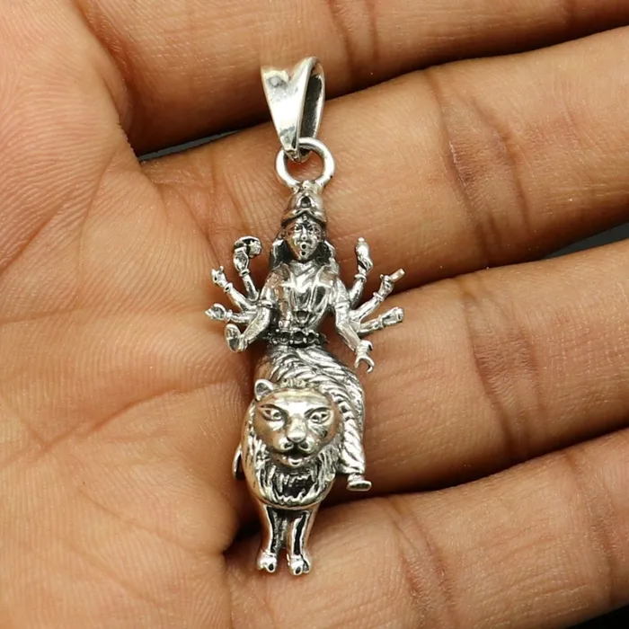 Necklaces TRIBAL ORNAMENTS 925 sterling silver handmade Goddess bhawani Durga maa pendant amazing unisex pendant locket personalized jewelry tribal jewelry ssp535