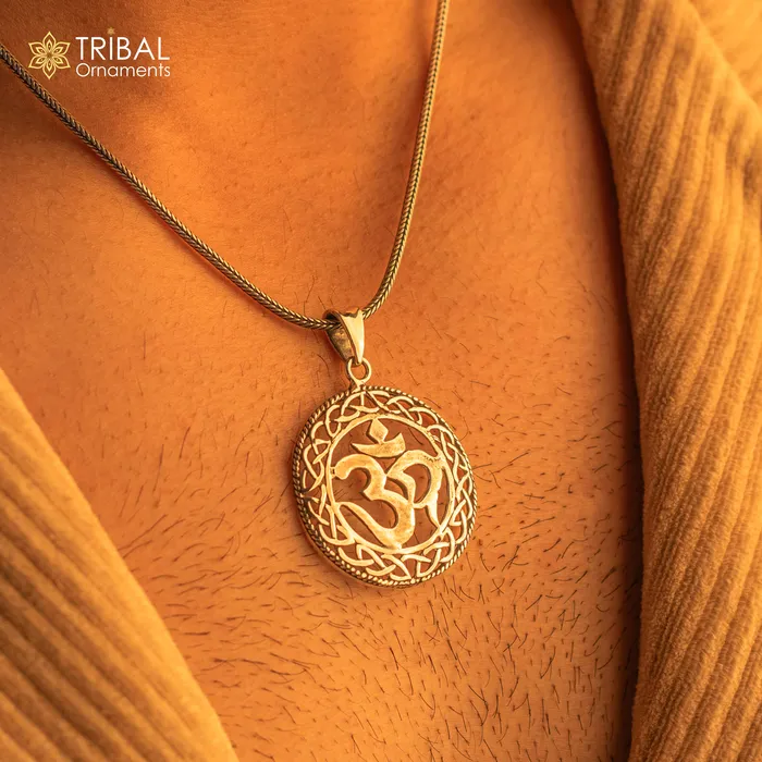 Necklaces TRIBAL ORNAMENTS 925 sterling silver handmade mantra symbol Aum OM pendant amazing stylish unisex pendant locket personalized new fancy jewelry ssp568 Necklaces TRIBAL ORNAMENTS 925 sterling silver handmade mantra symbol Aum OM pendant amazing stylish unisex pendant locket personalized new fancy jewelry ssp568