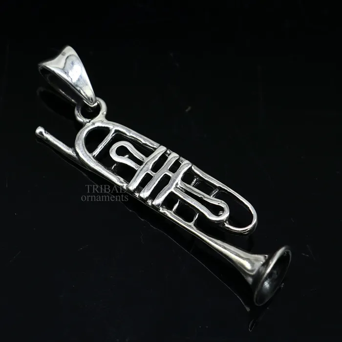 Necklaces TRIBAL ORNAMENTS 925 sterling silver small trumpet or cornet pendant amazing musical instrument pendant for best wishes gift from india ssp1554 Necklaces TRIBAL ORNAMENTS 925 sterling silver small trumpet or cornet pendant amazing musical instrument pendant for best wishes gift from india ssp1554