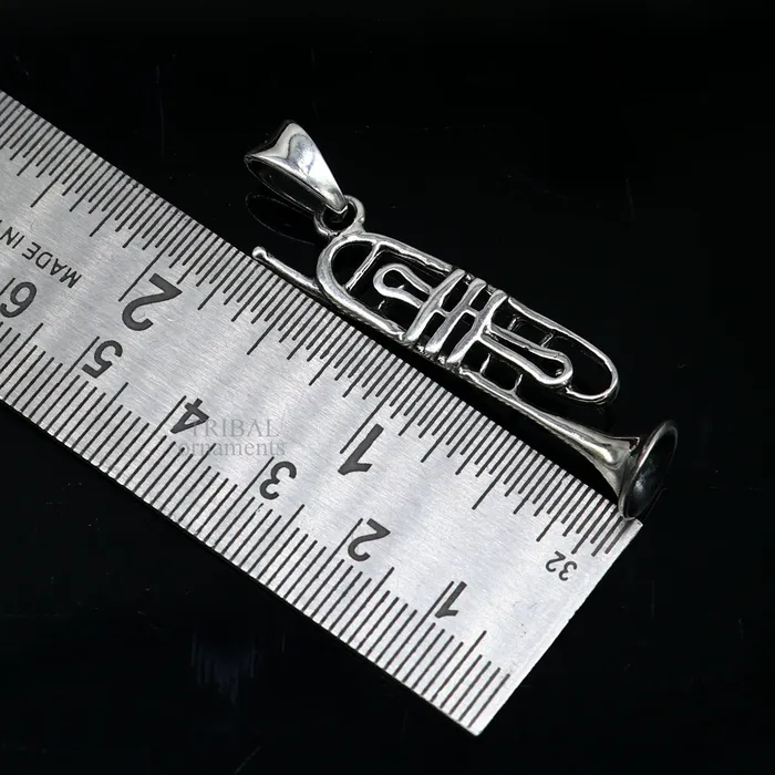 Necklaces TRIBAL ORNAMENTS 925 sterling silver small trumpet or cornet pendant amazing musical instrument pendant for best wishes gift from india ssp1554